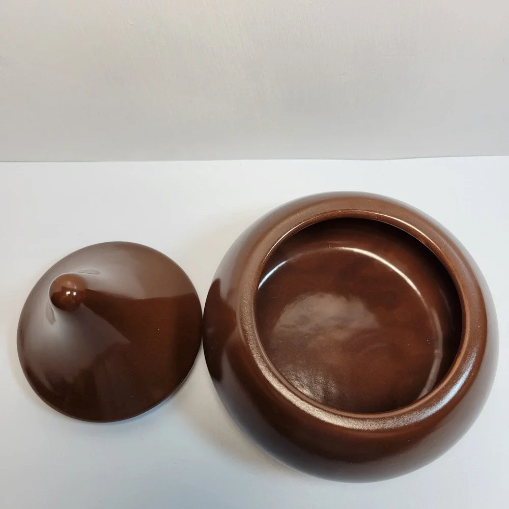 Hershey's Kiss Ceramic Candy Dish w/ Lid Brown Chocolate 6